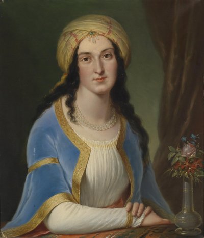Portrait of a Lady Wearing a Turban by Circle of Josef Grassi